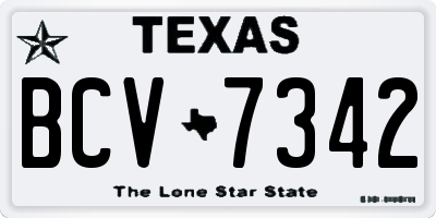 TX license plate BCV7342