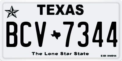 TX license plate BCV7344