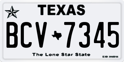 TX license plate BCV7345