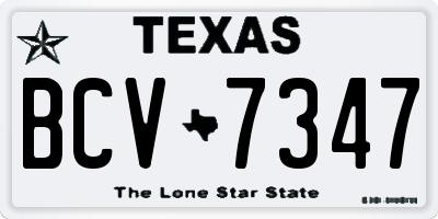 TX license plate BCV7347