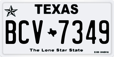 TX license plate BCV7349