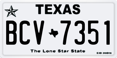 TX license plate BCV7351