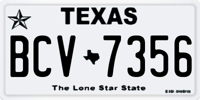 TX license plate BCV7356