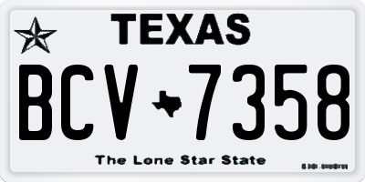 TX license plate BCV7358