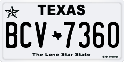 TX license plate BCV7360