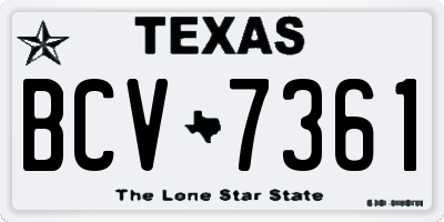 TX license plate BCV7361