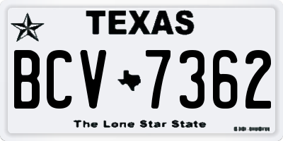 TX license plate BCV7362