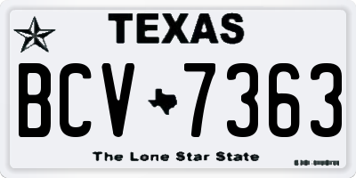 TX license plate BCV7363