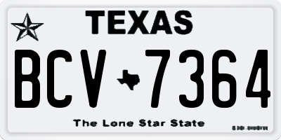 TX license plate BCV7364