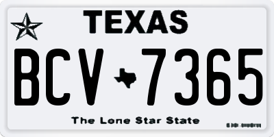 TX license plate BCV7365