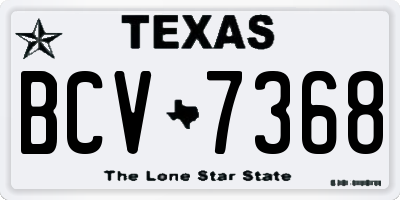 TX license plate BCV7368