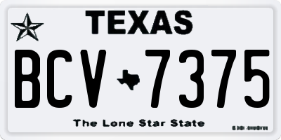 TX license plate BCV7375
