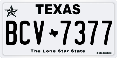 TX license plate BCV7377
