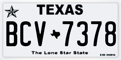 TX license plate BCV7378