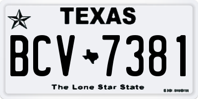 TX license plate BCV7381