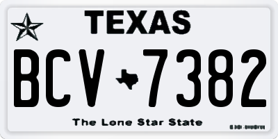 TX license plate BCV7382