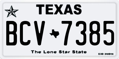 TX license plate BCV7385