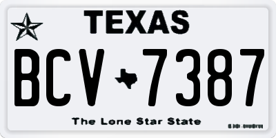 TX license plate BCV7387