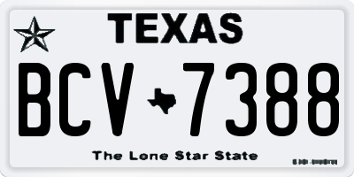 TX license plate BCV7388