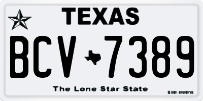 TX license plate BCV7389