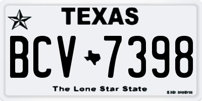 TX license plate BCV7398