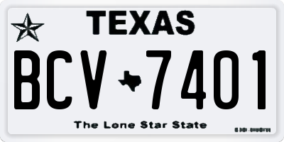 TX license plate BCV7401