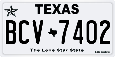 TX license plate BCV7402