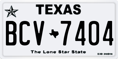 TX license plate BCV7404