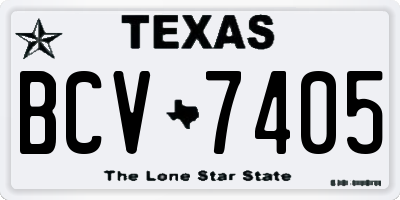TX license plate BCV7405