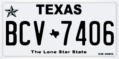 TX license plate BCV7406