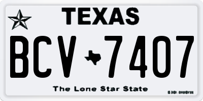 TX license plate BCV7407