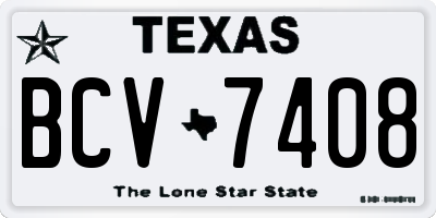 TX license plate BCV7408