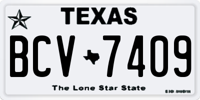 TX license plate BCV7409