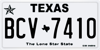 TX license plate BCV7410