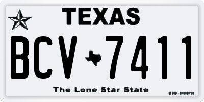 TX license plate BCV7411