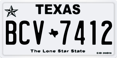 TX license plate BCV7412