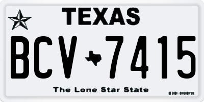 TX license plate BCV7415