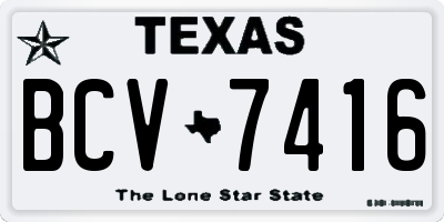 TX license plate BCV7416