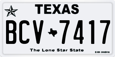 TX license plate BCV7417