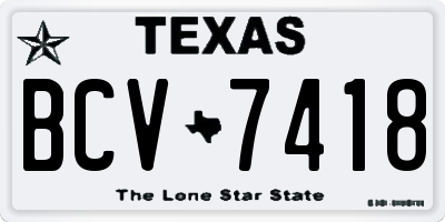 TX license plate BCV7418
