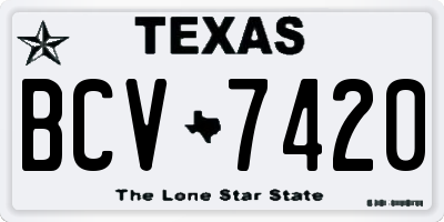 TX license plate BCV7420