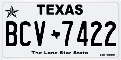 TX license plate BCV7422