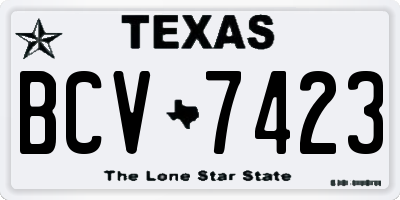 TX license plate BCV7423