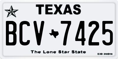 TX license plate BCV7425
