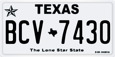 TX license plate BCV7430