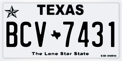 TX license plate BCV7431