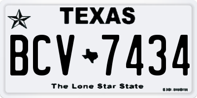 TX license plate BCV7434