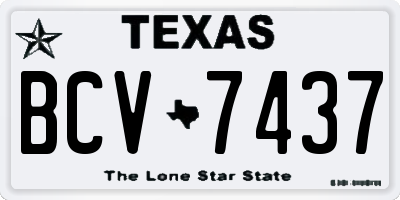 TX license plate BCV7437