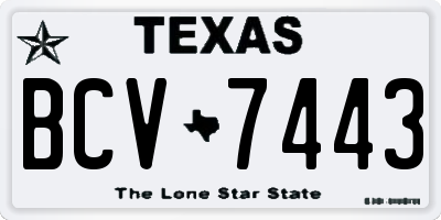 TX license plate BCV7443