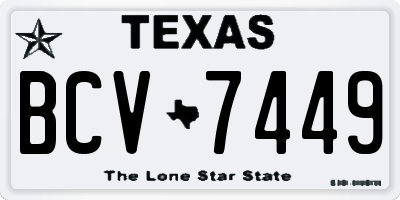 TX license plate BCV7449